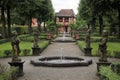 Nuremberg, Germany - August 27, 2023: Hesperides Gardens, ornamental gardens in the Renaissance and Baroque styles with fountains