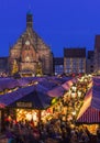 Nuremberg, Germany-Christmas Market- beautiful evening scenery Royalty Free Stock Photo