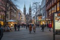 Karolinenstrasse street with St. Lorenz Church (Lorenzkirche) - Nuremberg, Bavaria, Germany Royalty Free Stock Photo