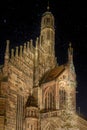 Church of Our Lady-Frauenkirche, located in Hauptmarkt and decorated for Christmas, Nuremberg, Germany Royalty Free Stock Photo