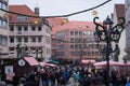 NUREMBERG, GERMANY - DECEMBER 24 2015:Nurember City during Christmas.