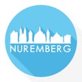 Nuremberg Germany Flat Icon Skyline Silhouette Design City Vector Art Logo.