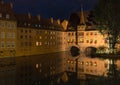 Nuremberg, Germany-Heilig Geist Spital- night scene Royalty Free Stock Photo