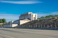 NUREMBERG, GERMANY, 28 JULY 2020 Remains of the Zeppelinfeld grandstand in Nuremberg, Germany. It is the grandstand from which