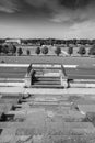 NUREMBERG, GERMANY, 28 JULY 2020 Remains of the Zeppelinfeld grandstand in Nuremberg, Germany. It is the grandstand from which