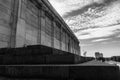 NUREMBERG, GERMANY, 28 JULY 2020 Remains of the Zeppelinfeld grandstand in Nuremberg, Germany. It is the grandstand from which