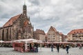 Frauenkirche church and Main Market Square in Nuermberg