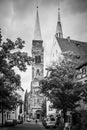 Street and St. Sebaldus Church in Nuremberg