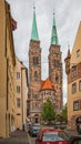 Street and St. Sebaldus Church in Nuremberg