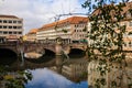 The Schuldturm in the historical Old Town or Altstadt in the Franconia Bavarian City or