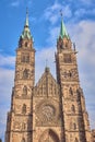NUREMBERG, GERMANY - OCTOBER 18 2020: St. Lorenz church, St. Lawrence Royalty Free Stock Photo