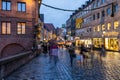 Nuremberg, Germany-old town at dusk-christmas time Royalty Free Stock Photo