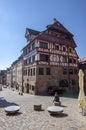 Nuremberg / GERMANY - September 17, 2018: Historic Albrecht Durer house Fachwerkhaus in German renaissance style. Timber framed Royalty Free Stock Photo