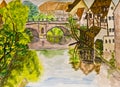 Nuremberg, hand painted picture