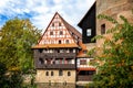 Nuremberg, Hangman`s Bridge over the Pegnitz River. Franconia, Germany Royalty Free Stock Photo