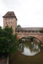 Schlayer tower in old fortification in Nuremberg, Germany Royalty Free Stock Photo