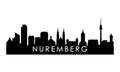 Nuremberg skyline silhouette.