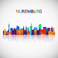 Nuremberg skyline silhouette in colorful geometric style.