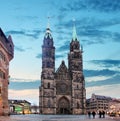 Nuremberg - St. Lawrence church at night, Germany