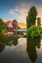 Nuremberg, Germany at Hangman`s Bridge on the Pegnitz River