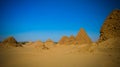 Nuri pyramids in desert in Napata at Karima region , Sudan Royalty Free Stock Photo