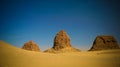 Nuri pyramids in desert in Napata Karima region , Sudan Royalty Free Stock Photo