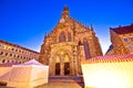 Nurnberg. Church of Our Lady or Frauenkirche in Nuremberg main square dusk view Royalty Free Stock Photo