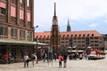 NURNBERG, GERMANY - JULY 13 2014: Hauptmarkt, the central square