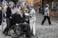 NURNBERG, GERMANY - JULY 13 2014: Tourists in wheelchairs on Hau