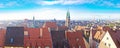 Nurnberg. Rooftops and cityscape of Nuremberg old town panoramic view