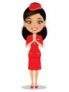 An air hostess is smiling in her uniform - Vector Royalty Free Stock Photo