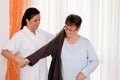 Nurse in aged care for the elderly in nursing