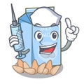 Nurse almond milk isolated in the mascot Royalty Free Stock Photo