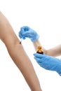 Nurse applying iodine Royalty Free Stock Photo