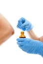 Nurse applying iodine Royalty Free Stock Photo