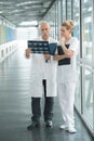 Nurse asking doctor about radiology result Royalty Free Stock Photo