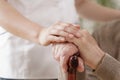 Nurse assisting ill elder man Royalty Free Stock Photo