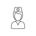 Nurse avatar, doctor thin line icon. Linear vector symbol