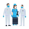 Nurse with biosecurity cleaning persons Royalty Free Stock Photo