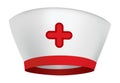 Nurse cap icon, white simple image isolated. Minimalist medical illustration Royalty Free Stock Photo