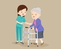 Nurse Caring for the elderly woman