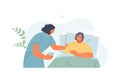 Nurse caring for a sick old woman Royalty Free Stock Photo