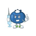 Nurse cartoon funny blueberry fruit with mascot