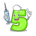 Nurse cartoon house number five on wall