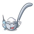 Nurse cartoon ladles a on the shelf