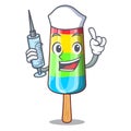 Nurse character beverage colorful ice cream stick