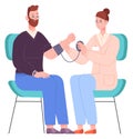 Nurse checking patient blood pressure. Medical examination