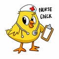 Nurse chick - funny bird cartoon