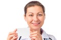 Nurse and clean business card Royalty Free Stock Photo