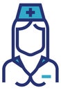 Nurse color icon. Female medical worker symbol